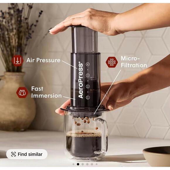 AeroPress Clear Coffee Press - All-in-One French Press, Pour-Over & Espresso Sty - Picture 3 of 3